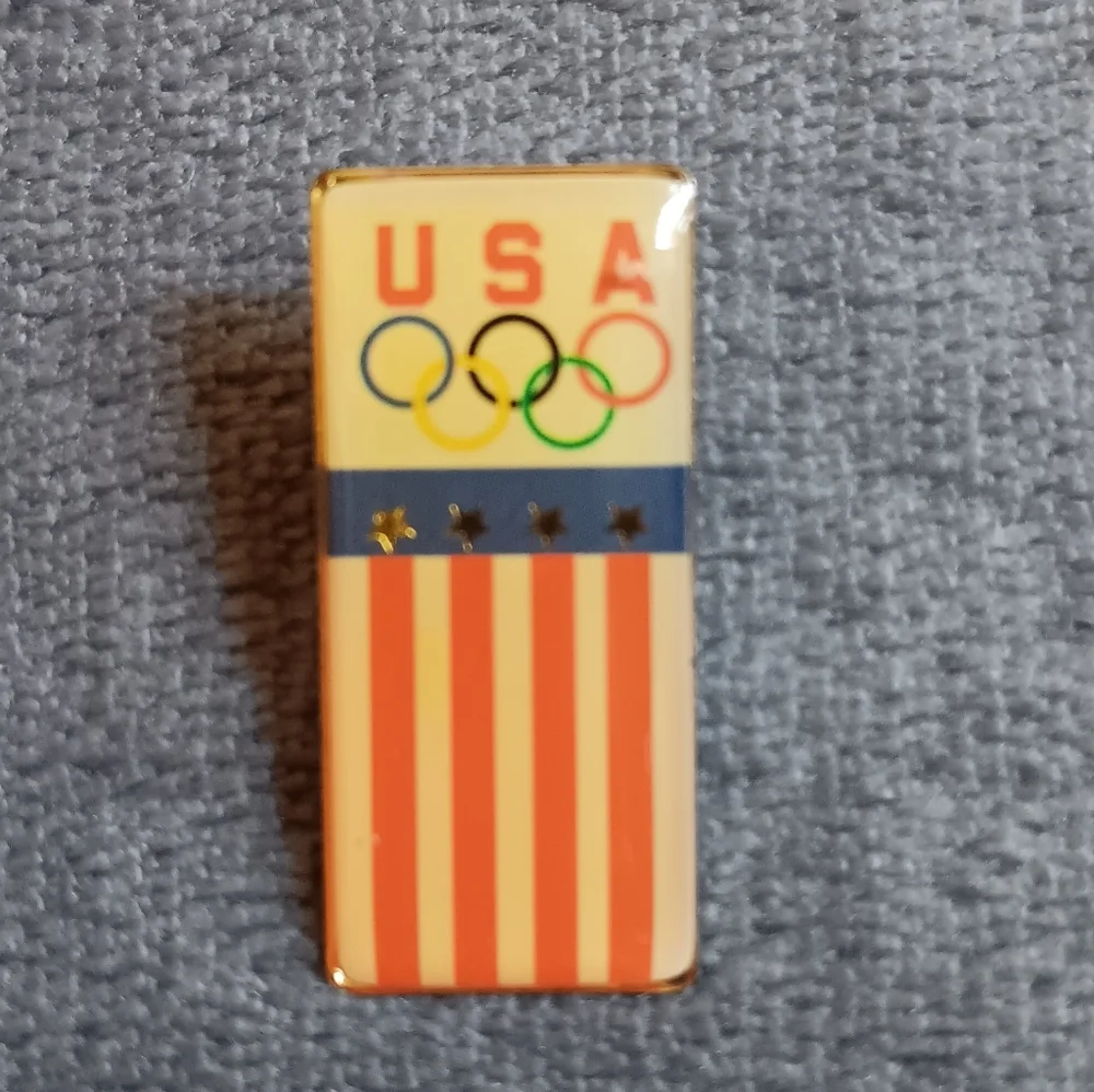 80s 90s Vintage USA Olympic Games Collectable Pin, Stars Stripes Flag Brooch